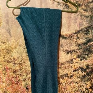 Prana Leggings M Blue Green Print Elastic Waist